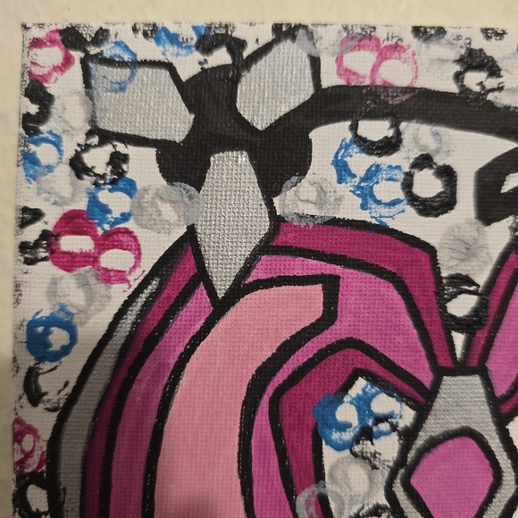 HANDCRAFTED Abstract Creature Painting HANDPAINTED Artwork HANDMADE Wall Decor - Picture 4 of 13